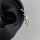 Celestial Star Dangle Hoop-örhängen – Stjärnkluster, Cubic Zircon & Galvaniserad Legering, Silver-Blå ⭐💎
