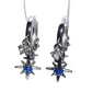 Celestial Star Dangle Hoop-örhängen – Stjärnkluster, Cubic Zircon & Galvaniserad Legering, Silver-Blå ⭐💎