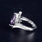 Asymmetrisk ring med marquise-slipad lila zirkon