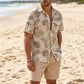 📢📢50% RABATT !! ⏰2-delars set med hawaiisk skjorta och shorts för män👕
