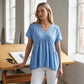 Casual Löstsittande Veckad Flytande T-shirt