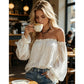 🌸 BEGRÄNSAD TID 50% RABATT! ✨ Dam Bohemisk Off-Shoulder Spetstopp – Genomskinlig, Flytande, Romantisk ☀️