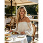 🌸 BEGRÄNSAD TID 50% RABATT! ✨ Dam Bohemisk Off-Shoulder Spetstopp – Genomskinlig, Flytande, Romantisk ☀️