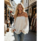 🌸 BEGRÄNSAD TID 50% RABATT! ✨ Dam Bohemisk Off-Shoulder Spetstopp – Genomskinlig, Flytande, Romantisk ☀️