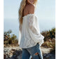 🌸 BEGRÄNSAD TID 50% RABATT! ✨ Dam Bohemisk Off-Shoulder Spetstopp – Genomskinlig, Flytande, Romantisk ☀️