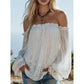🌸 BEGRÄNSAD TID 50% RABATT! ✨ Dam Bohemisk Off-Shoulder Spetstopp – Genomskinlig, Flytande, Romantisk ☀️