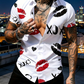 👕50 % RABATT NU! 🔥Kortärmad skjorta med knappar och Kiss-tryck för män