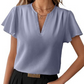 Dam V-ringad Fladderhylsa Blus