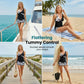 Tropiskt Mönstrad Högmidjad Tankini & Shorts Set