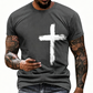 ✝️ BEGRÄNSAD TID: 50 % RABATT! ✨ Herr-T-shirt med tro-motiv – Slitet kors, bekväm passform, hög kvalitet 🧡