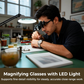 🔬 BEGRÄNSAD TID: 50 % RABATT! ✨ Precisionsglasögon med LED-förstoring – utbytbara linser, dubbla LED-lampor, handsfree 💡