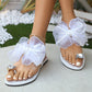 👡 50% RABATT NU! 🌸 Eleganta Rosett-Platta Strandsandaler – Mjuk fotbädd & halkfri sula – Lätta och feminina – perfekta för sommarpromenadet eller semestern vid havet 🎀