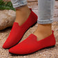 Women's Pointed Toe Knitted Flat Shoes Slip-On Loafers