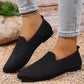 Women's Pointed Toe Knitted Flat Shoes Slip-On Loafers
