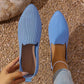 Women's Pointed Toe Knitted Flat Shoes Slip-On Loafers
