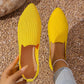 Women's Pointed Toe Knitted Flat Shoes Slip-On Loafers