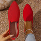 Women's Pointed Toe Knitted Flat Shoes Slip-On Loafers