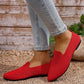 Women's Pointed Toe Knitted Flat Shoes Slip-On Loafers