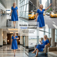 👗💙 50% RABATT IDAG! ✨ Damklänning med V-ringning, kort ärm och lång passform 🌸 Elegant flytande passform, bekvämt tyg & enkel vardagsstil
