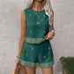 🌸 50% RABATT NU! 🌸 Dam Bohem Tryckt Ärmlös Topp & Shorts Set