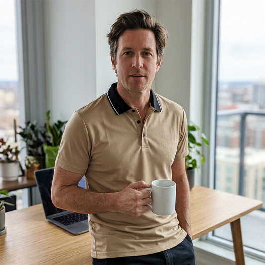 Herr Slim Fit Casual Pikétröja
