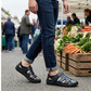 👞 BEGRÄNSAD TID 50% RABATT! ✨ Herr Stängd Tå Strandsandaler – Andningsbara, Kudädade, Kardborreband 🌊