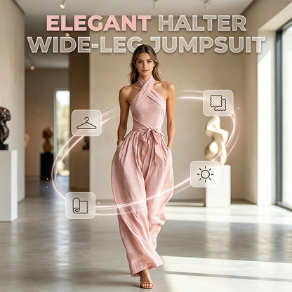 Elegant Halter Ärmlös Jumpsuit med Midjeband