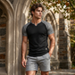 👕 TIDSBEGRÄNSAD 50% RABATT! ✨ Herr V-ringad Raglan T-shirt – Snabbtorkande, Slim Fit, Tvåfärgad 🏋️