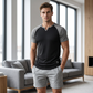 👕 TIDSBEGRÄNSAD 50% RABATT! ✨ Herr V-ringad Raglan T-shirt – Snabbtorkande, Slim Fit, Tvåfärgad 🏋️