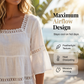 🌸 BEGRÄNSAD TID: 50 % RABATT! 💥 Elegant sommarblus med fyrkantig halsringning – boho-spets, klockformade ärmar, flödande lager ✨