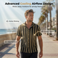 👔 LIMITED-TIME 50% OFF! 💥 Men's Breathable Vertical Stripe Short Sleeve – Wavy Texture, Cuban Collar, Relaxed Fit ✨