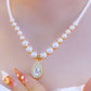 📿 LIMITED-TIME 50% OFF! 💥 Women's Vintage Style Pearl Necklace – Teardrop Choker, Luminous Pearls, Gold-Tone ✨