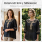 👚 50% RABATT NU! 🌸 Broderad Blus i Bomull-Linne – Utskärningar & 3/4-Ärm – Luftig Retroelegans 🌿