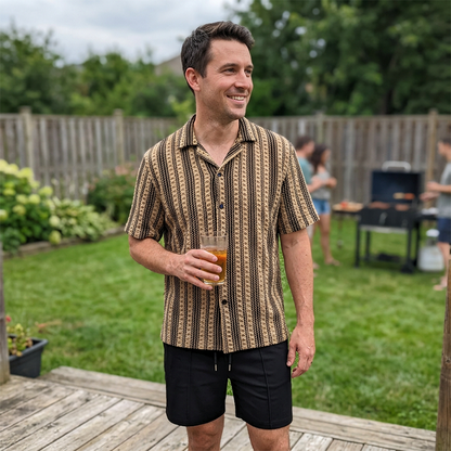 Herr Casual Kortärmad Skjorta och Shorts Set