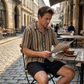 Herr Casual Kortärmad Skjorta och Shorts Set