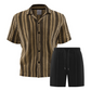 Herr Casual Kortärmad Skjorta och Shorts Set