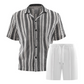 Herr Casual Kortärmad Skjorta och Shorts Set