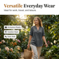 👚 50% RABATT! ✨ Avslappnad V-ringad blus med uppvikta ärmar & sidoslits – Lätt & ledig – Perfekt för vardag, resa eller en chic sommarlunch – feminin och luftig 🌸🌿
