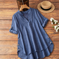 👚 50% RABATT! ✨ Avslappnad V-ringad blus med uppvikta ärmar & sidoslits – Lätt & ledig – Perfekt för vardag, resa eller en chic sommarlunch – feminin och luftig 🌸🌿