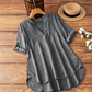 👚 50% RABATT! ✨ Avslappnad V-ringad blus med uppvikta ärmar & sidoslits – Lätt & ledig – Perfekt för vardag, resa eller en chic sommarlunch – feminin och luftig 🌸🌿