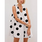 👗 50% OFF NOW! ⚫ Women's Sleeveless U-Neck Polka Dot Mini Dress with Pockets – Playful & lightweight – Perfect for summer parties or casual outings – practical and chic 🎀