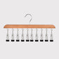 🏠 50% RABATT NU! 👔 Multi-Clip Wooden Hanger – Utrymmessparande Klädhängare med 10 Klämmor för Skåporganisation ✨