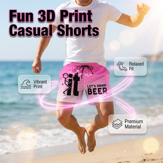 🩳 TIDSBEGRÄNSAT 49% REA! 💥 Herr 3D Grafiskt Tryckta Casual Shorts – Snabbtorkande, Elastisk Midja, Levande Tryck ✨