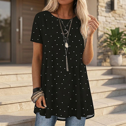 💥✨👚Dam Casual Polkadots Tuniktopp