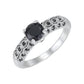 Dam Vintage Svart Zirkon Ring