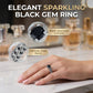 Dam Vintage Svart Zirkon Ring
