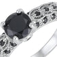 Dam Vintage Svart Zirkon Ring