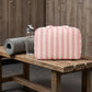 🗂️ Randig hängande reseväska för toalettartiklar – multifickor, genomskinliga fönster & perfekt för hela familjens hygienprodukter, enkel att packa & hitta 🧴