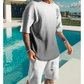 🎨 Herr 3D-gradient set – T-shirt & shorts, unik färgövergång, andningsbart tyg & perfekt för semester, festival & vardag 🌴