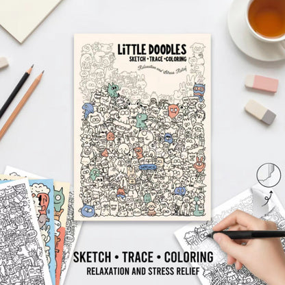 ✨50% RABATT NU! ✨Kreativ Doodle Konst Målarbok